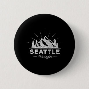 Seattle Washington Wa T-shirt vintage wandelen ret Ronde Button 5,7 Cm