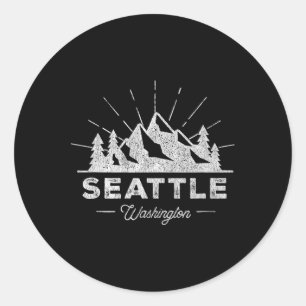 Seattle Washington Wa T-shirt vintage wandelen ret Ronde Sticker