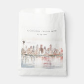 Seattle, Washington Watercolor Landscape Wedding Bedankzakje (Voorkant)