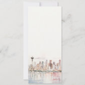 Seattle Washington Watercolor Scape Wedding Menu Kaart (Achterkant)