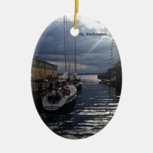 Seattle Washington Waterfront Puget Sound Ornament (Voorkant)