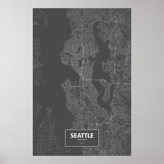 Seattle, Washington (zwart wit) Poster (Voorkant)