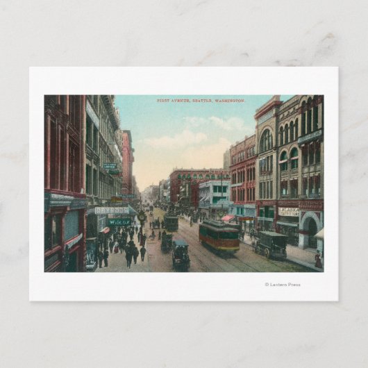 Seattle, WashingtonAerial Uitzicht van First Avenu Briefkaart (Voorkant)