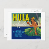 Seattle, WashingtonHula Apple Label Briefkaart (Voorkant / Achterkant)