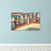 Seattle, WashingtonLarge Letter Scenes 2 Canvas Afdruk (Insitu (Houten vloer))