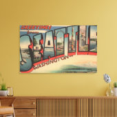 Seattle, WashingtonLarge Letter Scenes 2 Canvas Afdruk (Insitu (Woonkamer))