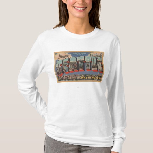 Seattle, WashingtonLarge Letter Scenes 3 T-shirt (Voorkant)