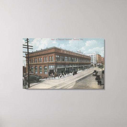 Seattle, WASTweede Avenue Frederick en Nelson Canvas Afdruk (Voorkant)