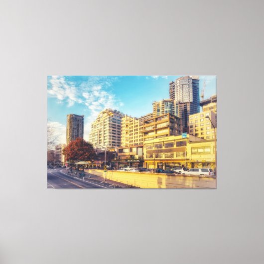 Seattle Waterfront Silhouet Canvas Afdruk (Voorkant)