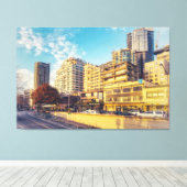 Seattle Waterfront Silhouet Canvas Afdruk (Insitu (Houten vloer))