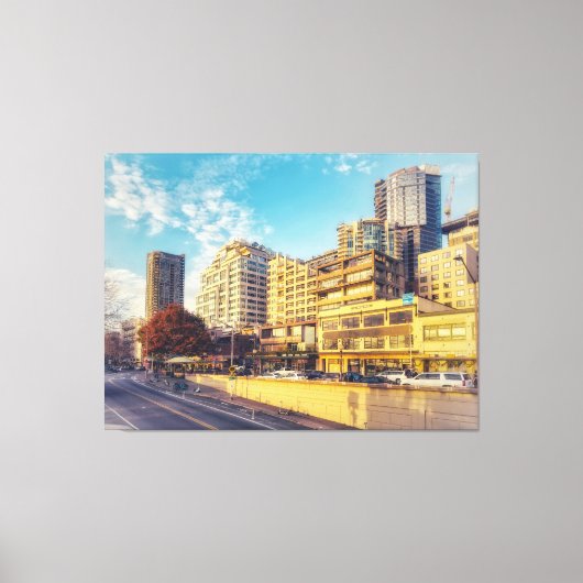 Seattle Waterfront Skyline Canvas Afdruk (Voorkant)