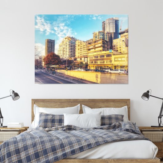Seattle Waterfront Skyline Canvas Afdruk (Insitu (Slaapkamer))