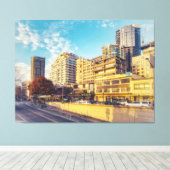 Seattle Waterfront Skyline Canvas Afdruk (Insitu (Houten vloer))
