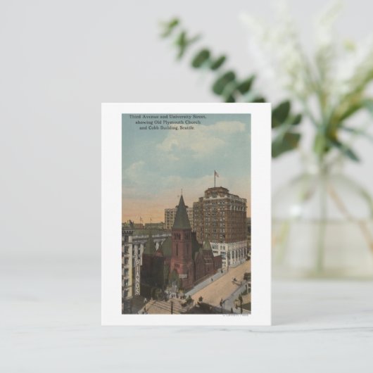 Seattle, WAThird Avenue en University Streets Briefkaart (Staand voorkant)