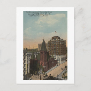 Seattle, WAThird Avenue en University Streets Briefkaart