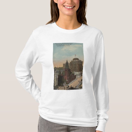Seattle, WAThird Avenue en University Streets T-shirt (Voorkant)
