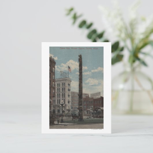 Seattle, WATotem Pole op Pioneer Square Briefkaart (Staand voorkant)