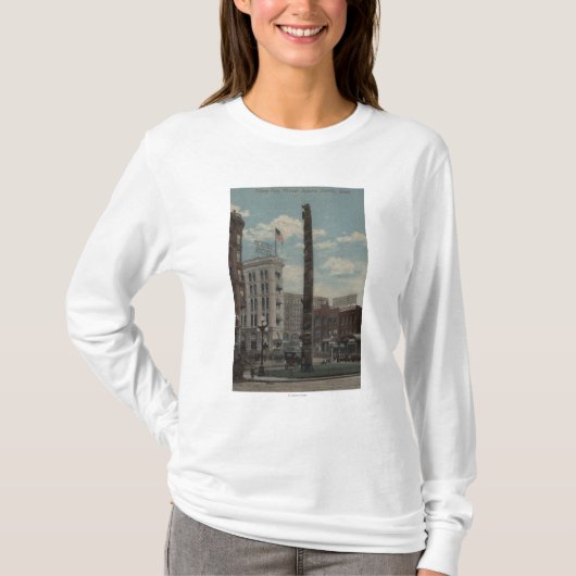 Seattle, WATotem Pole op Pioneer Square T-shirt (Voorkant)