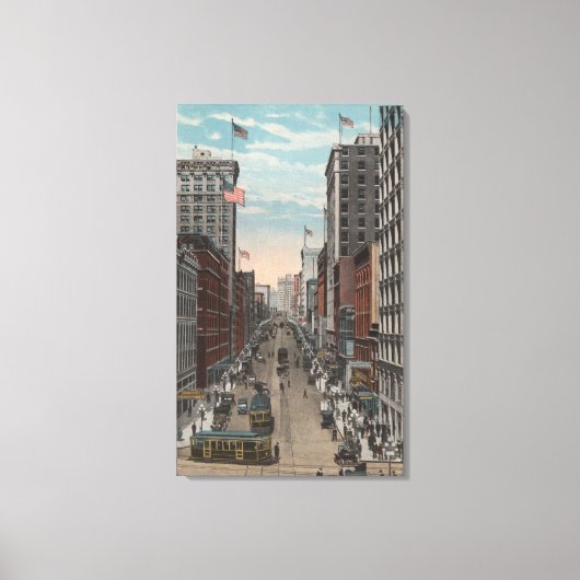 Seattle, WAView of 2e Ave van Yesler Canvas Afdruk (Voorkant)