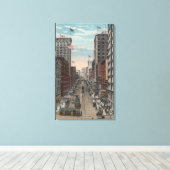 Seattle, WAView of 2e Ave van Yesler Canvas Afdruk (Insitu (Houten vloer))