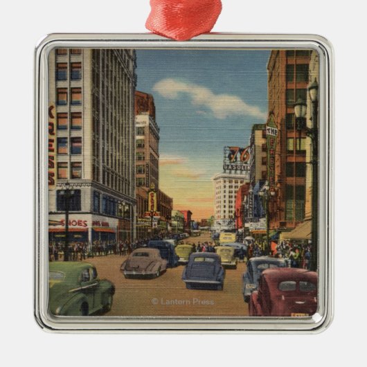 Seattle, WAView of 3rd Ave. en Pike St. Metalen Ornament (Voorkant)