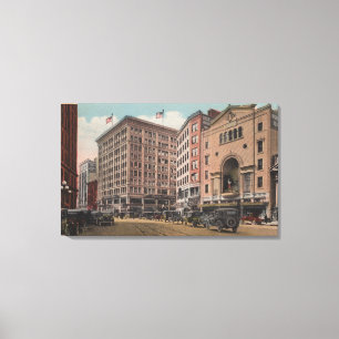 Seattle, WAView of 4th Ave & Westlake Canvas Afdruk