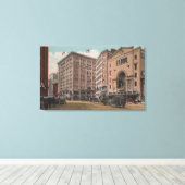 Seattle, WAView of 4th Ave & Westlake Canvas Afdruk (Insitu (Houten vloer))