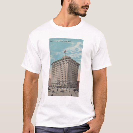 Seattle, WAView van het Washington Hotel T-shirt (Voorkant)