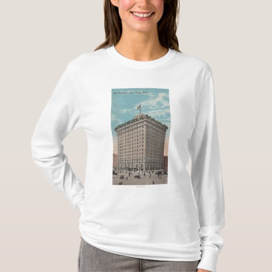 Seattle, WAView van het Washington Hotel T-shirt (Voorkant)