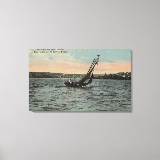 Seattle, WAYachting op Lake Union Canvas Afdruk (Voorkant)