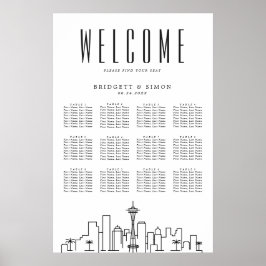 Seattle Wedding | 12 Tabel Zetel Poster