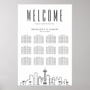 Seattle Wedding   12 Tabel Zetel Poster