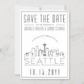 Seattle Wedding | De gestileerde Veldlijn sparen d Magnetische Uitnodiging (Voorkant)
