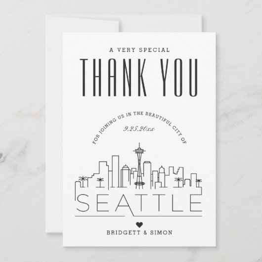 Seattle Wedding | Hartelijk dank + Fotokaart Kaart (Voorkant)