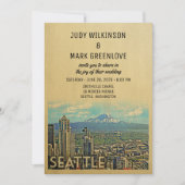 Seattle Wedding Invitation Mount Rainier Kaart (Voorkant)