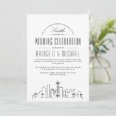 Seattle Wedding | Moderne Deco Skyline Kaart (Staand voorkant)