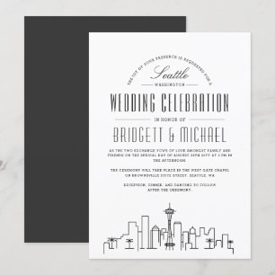 Seattle Wedding   Moderne Deco Skyline Kaart