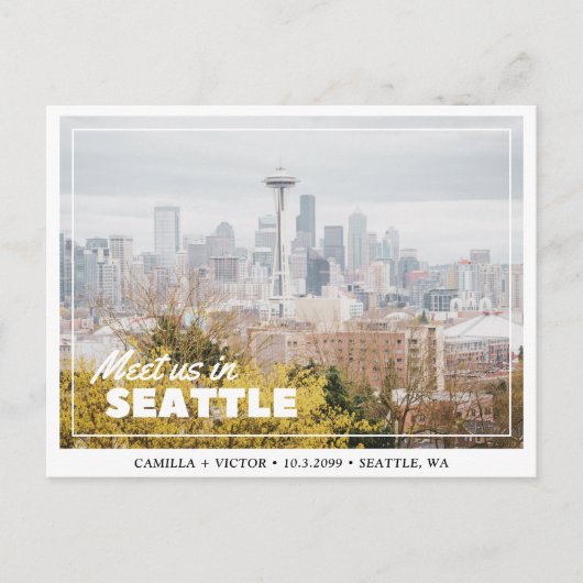 Seattle Wedding Save the Date Briefkaart (Voorkant)