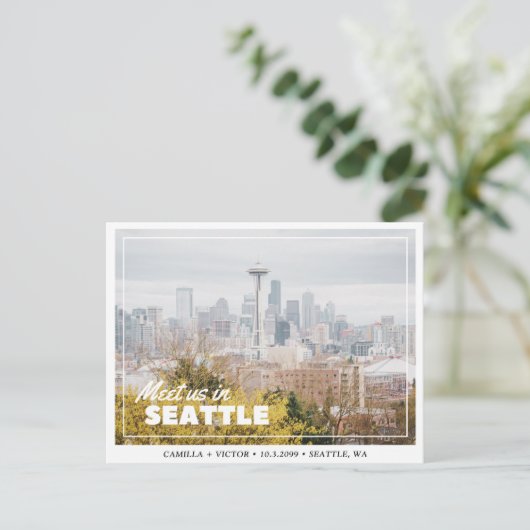 Seattle Wedding Save the Date Briefkaart (Staand voorkant)