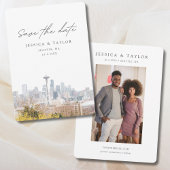 Seattle Wedding Save the Date Kaart