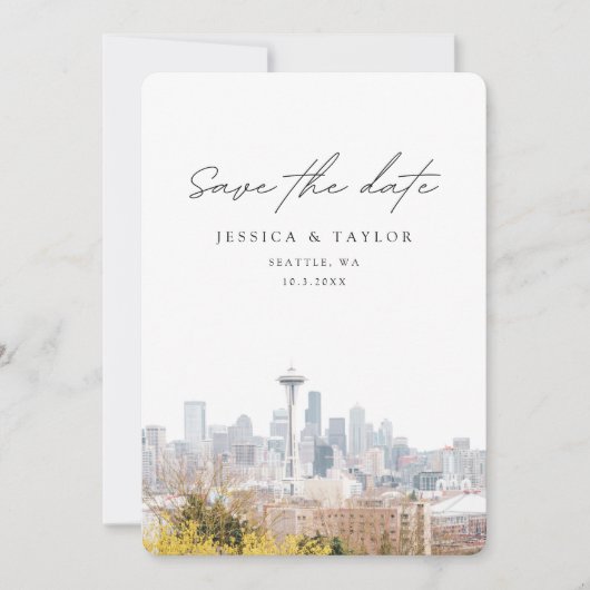 Seattle Wedding Save the Date Kaart (Voorkant)