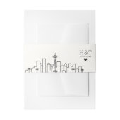 Seattle Wedding | Stylized Skyline Monogram Uitnodigingen Wikkel (Voorkant Voorbeeld)