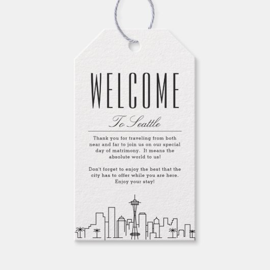 Seattle Wedding | Welkomstberichten — Labels Cadeaulabel (Voorkant)