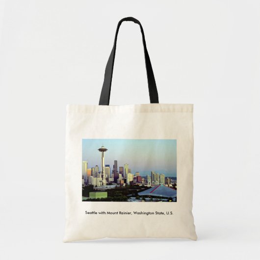 Seattle with Mount Rainier, Washington State, VS Tote Bag (Voorkant)