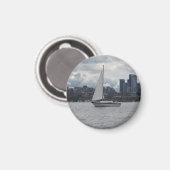 Seattle zeilboot Cityscape Magnet (Voorkant / Achterkant)