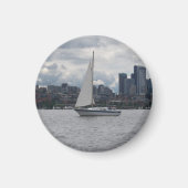 Seattle zeilboot Cityscape Magnet (Voorkant)