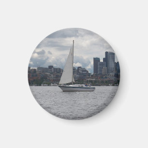 Seattle zeilboot Cityscape Magnet