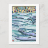 SeattleFish op ijskap op de markt van Pike Briefkaart (Voorkant)