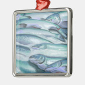 SeattleFish op ijskap op de markt van Pike Metalen Ornament (Links)