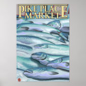 SeattleFish op ijskap op de markt van Pike Poster (Voorkant)